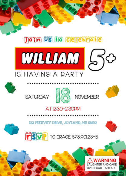 Lego  customizable invitation template | Share or Print |  | HX861