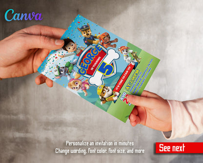 PAW Patrol customizable invitation template | Share or Print | | QY892