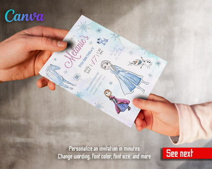 Frozen Elsa  customizable invitation template | Share or Print | girl | CS209