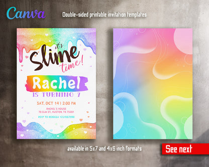 Slime Diy Party customizable invitation template | Share or Print |  | UO256