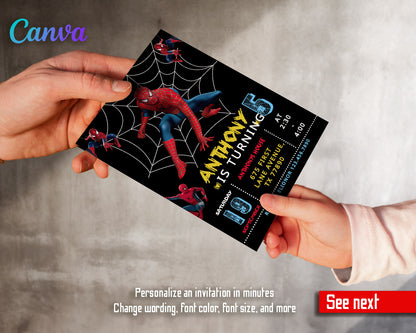 Spiderman Marvel Superhero customizable invitation template | Share or Print | boy | KA245