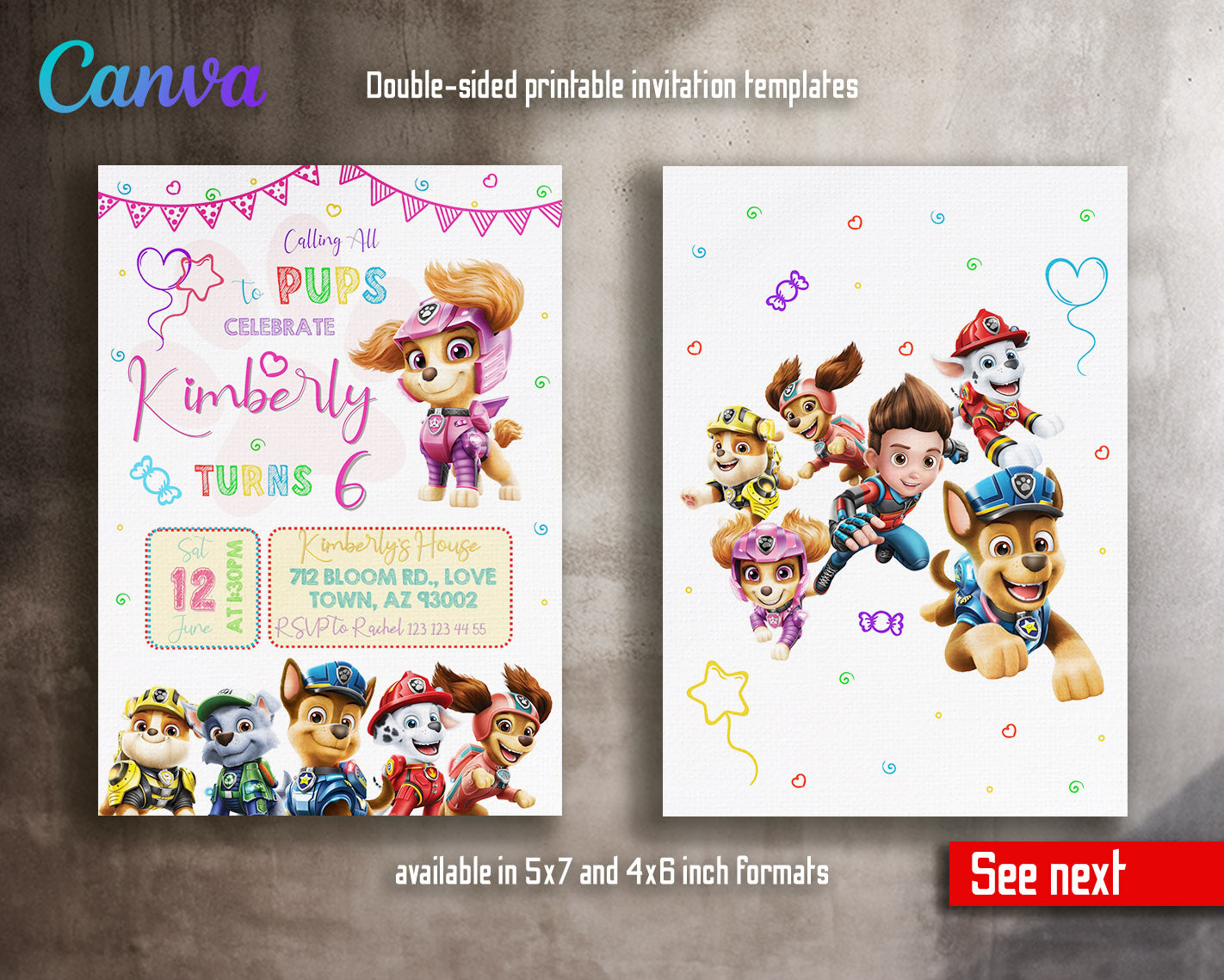 PAW Patrol customizable invitation template | Share or Print | | PH209