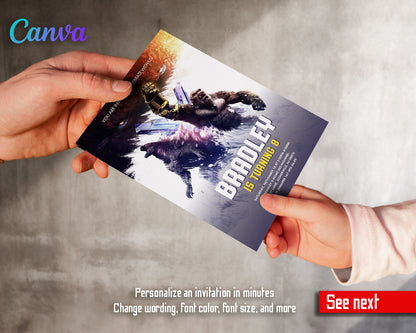 Godzilla X King Kong  customizable invitation template | Share or Print |  | PR329