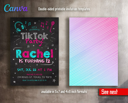 Tik Tok Party customizable invitation template | Share or Print |  | OL660