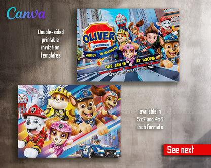 PAW Patrol customizable invitation template | Share or Print | | ZE099