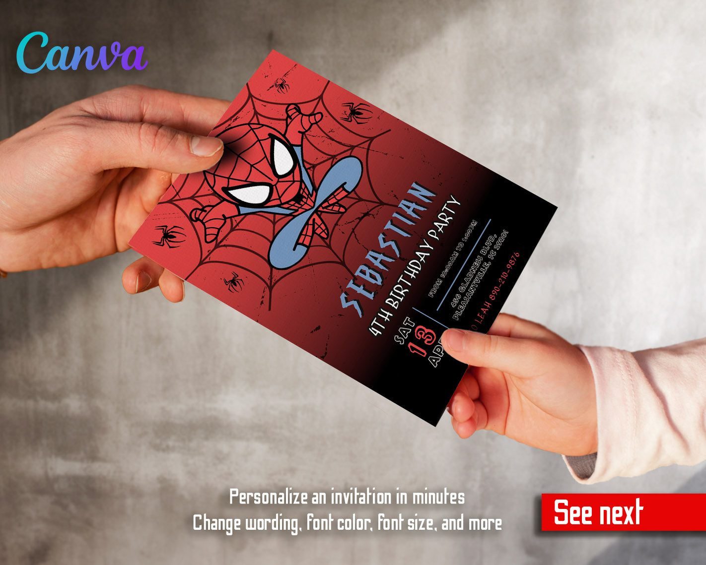 Spidey and His Amazing Friends customizable invitation template | Share or Print | boy | XQ256