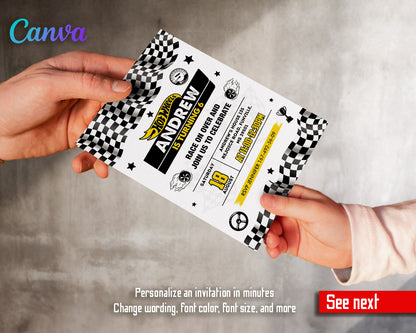 Hot Wheels Racing  customizable invitation template | Share or Print | boy | ZP325