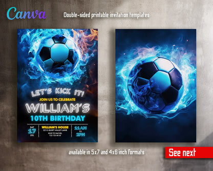 Soccer Champion League FC customizable invitation template | Share or Print | boy | CF431