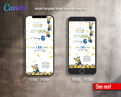 Minions Despicable Me customizable invitation template | Share or Print | | GW504