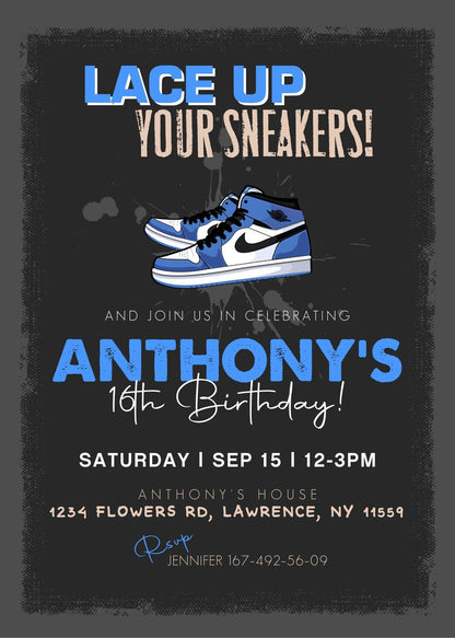 Sneaker Ball customizable invite template | instant download | Share or Print | ER060