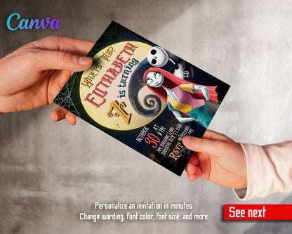 The Nightmare Before Christmas Halloween customizable invitation template | Share or Print |  | FM119