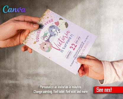 Squishmallows  customizable invitation template | Share or Print |  | TE430