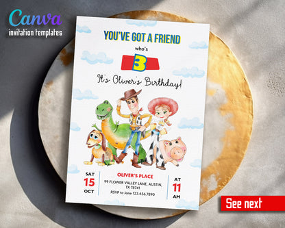 Toy Story Woody  customizable invitation template | Share or Print |  | JP201