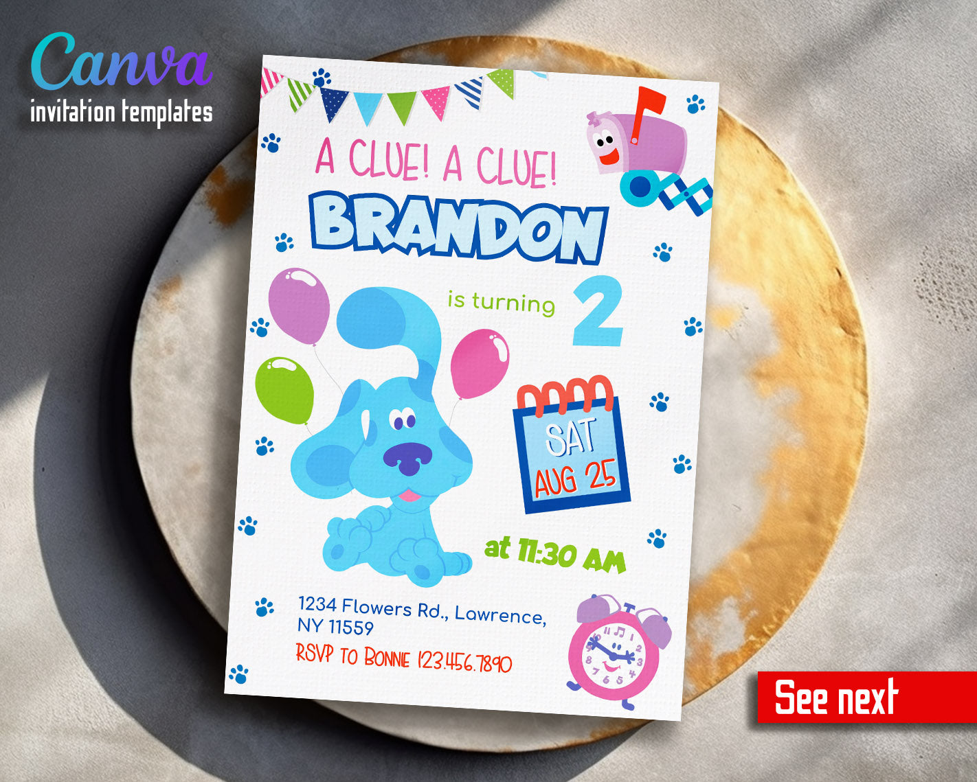 Blue's Clues Puppy customizable invitation template | Share or Print |  | WT125