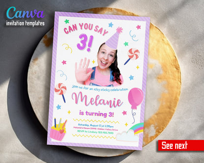 Ms. Rachel  customizable invitation template | Share or Print |  | SQ154