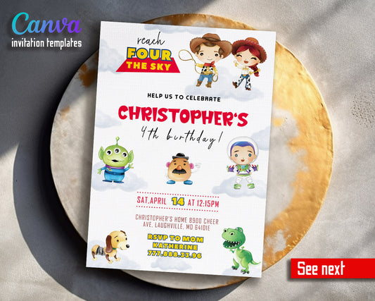 Toy Story Woody  customizable invitation template | Share or Print |  | MM533