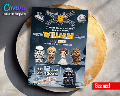 Star Wars Darth Vader  customizable invitation template | Share or Print | boy | VQ123