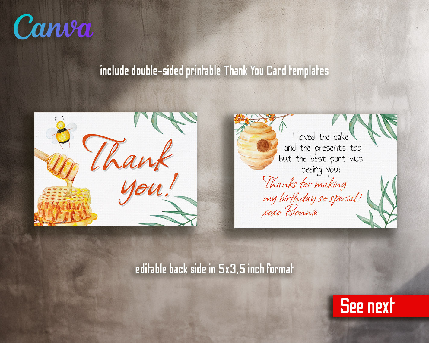 1st Bee Day Party customizable invitation template | Share or Print |  | ZR101