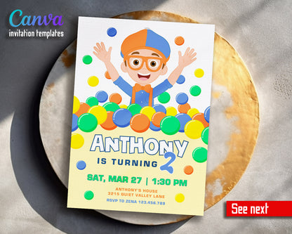 Blippi   customizable invitation template | Share or Print |  | WS567