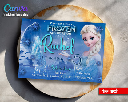 Frozen Elsa  customizable invitation template | Share or Print | girl | RB117