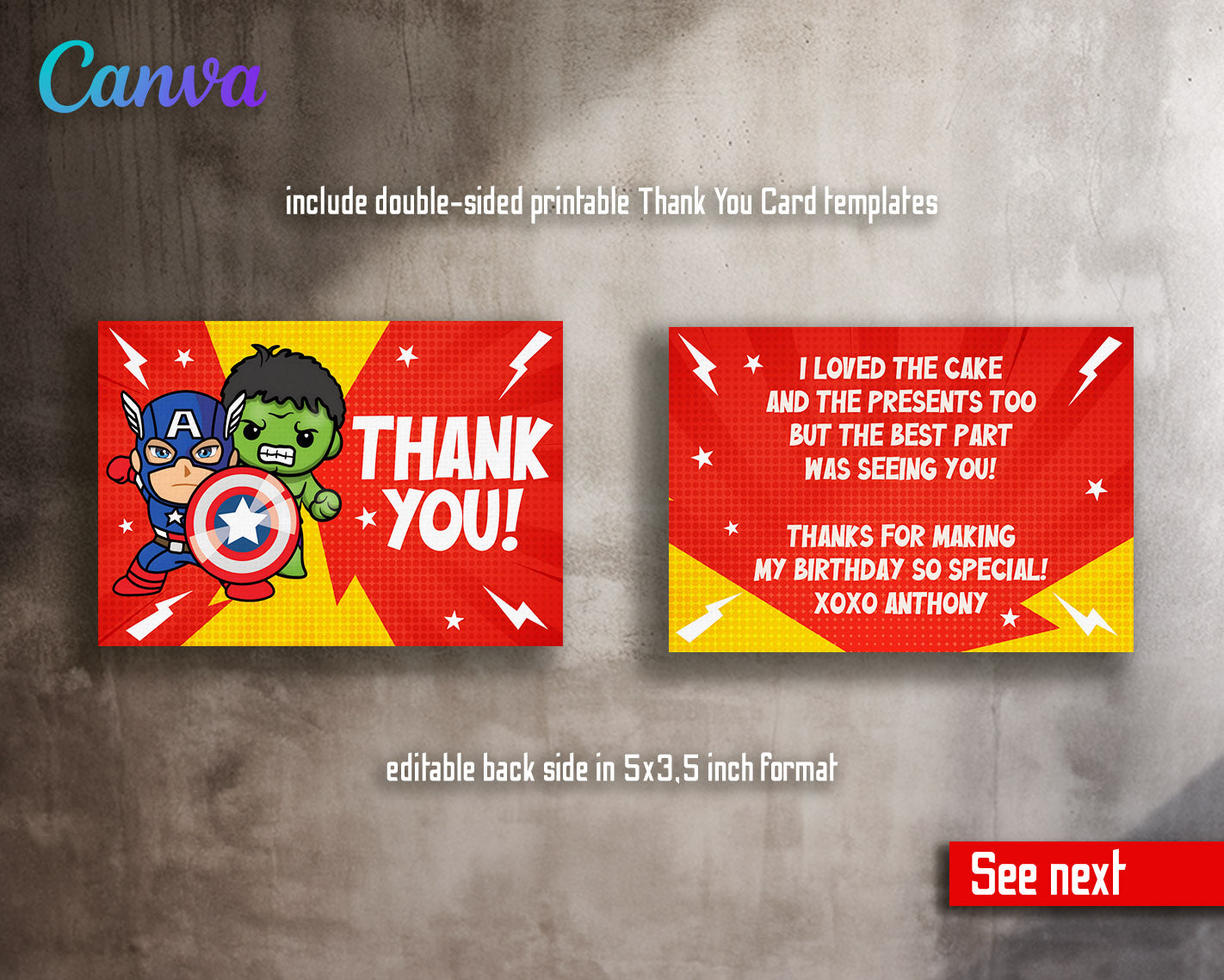 Avengers Marvel Superhero  customizable invitation template | Share or Print | boy | KW433