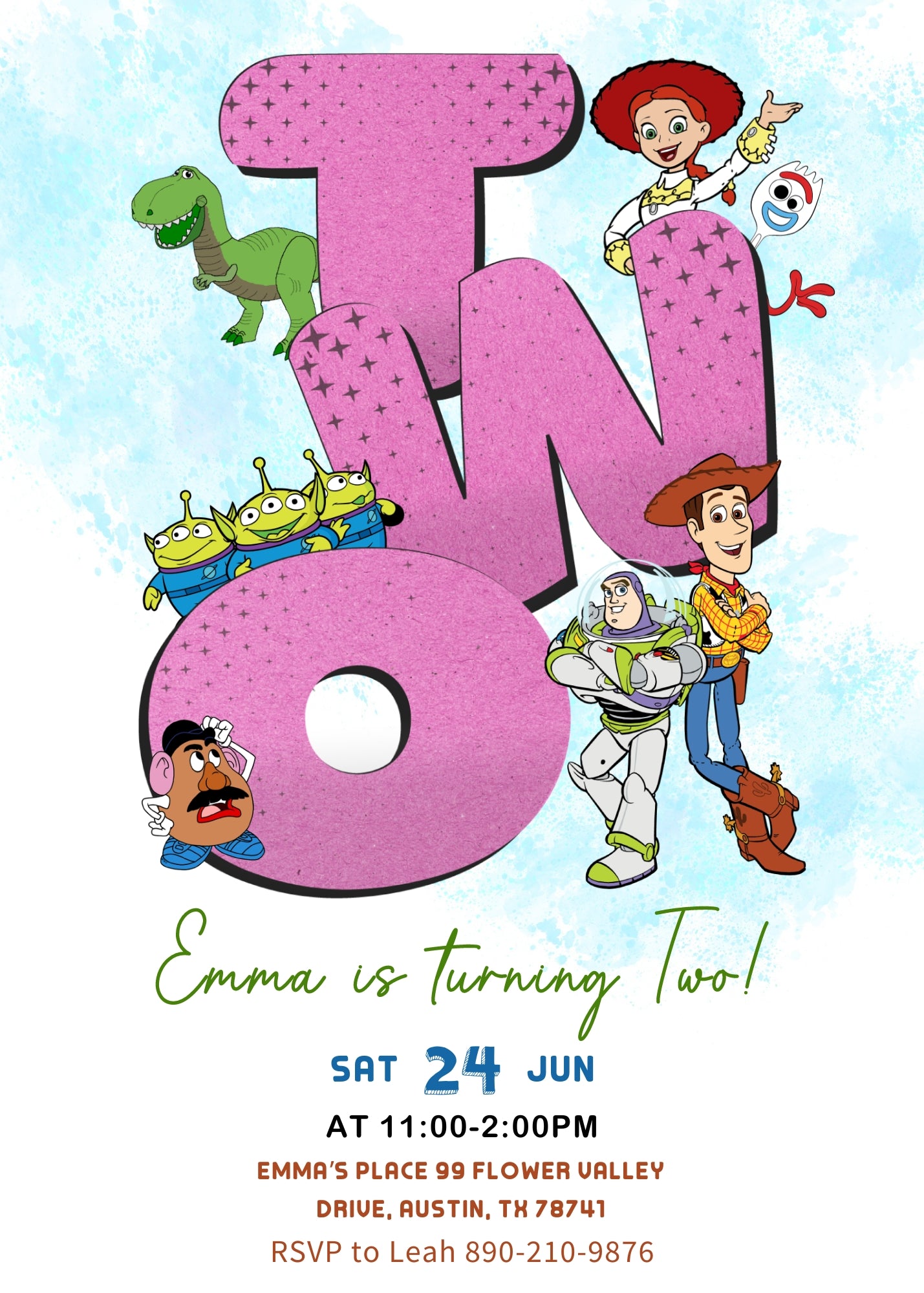 Toy Story Woody  customizable invitation template | Share or Print |  | TI726