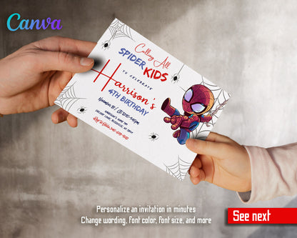 Spidey and His Amazing Friends customizable invitation template | Share or Print | boy | VM540