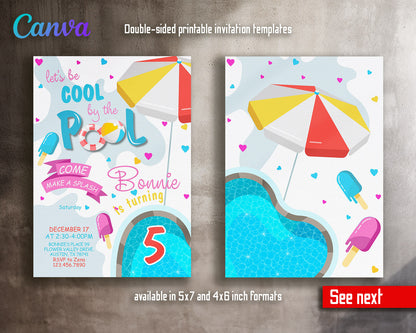 Pool Party customizable invitation template | Share or Print |  | QW910