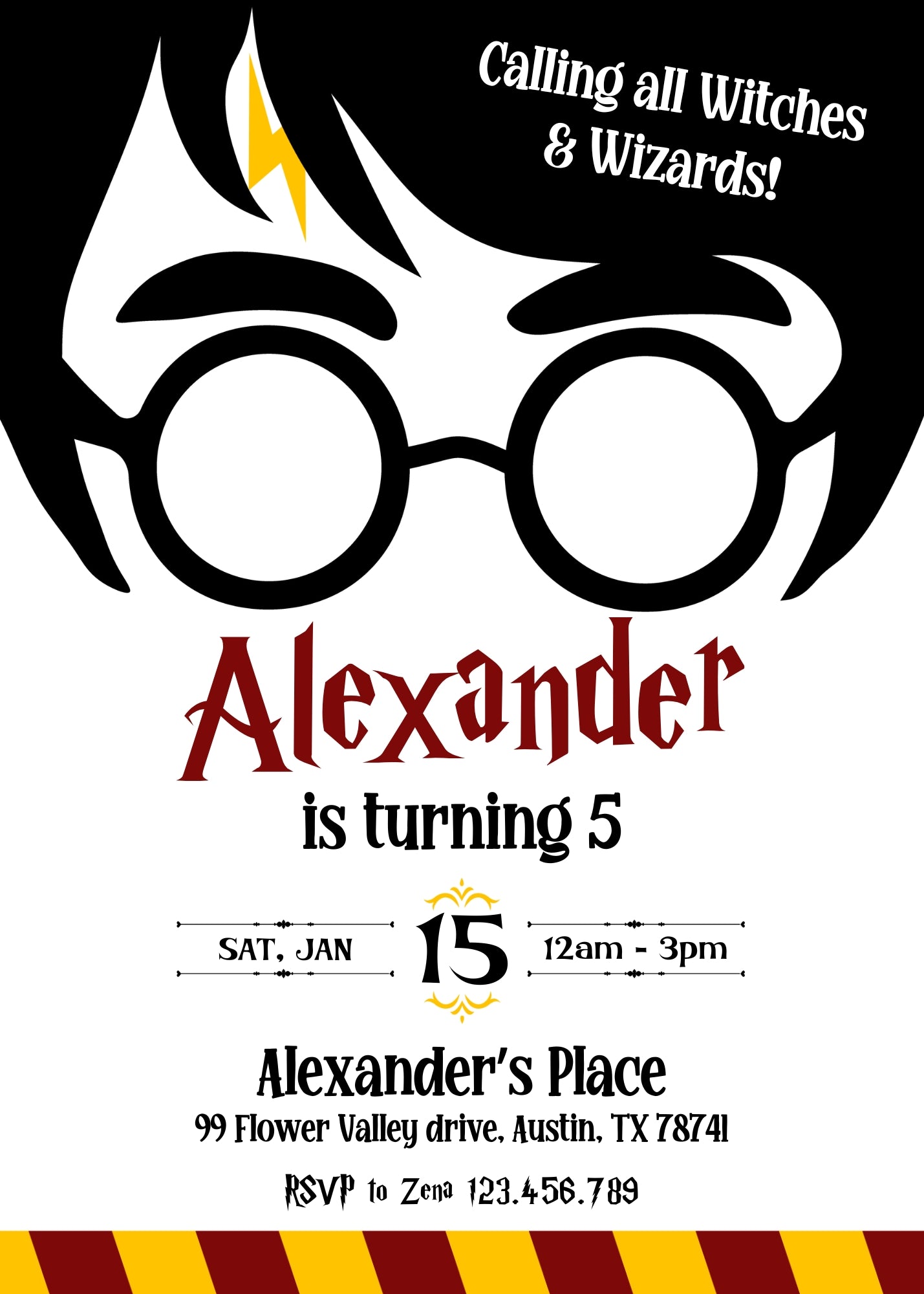 Harry Potter  customizable invitation template | Share or Print |  | EI528