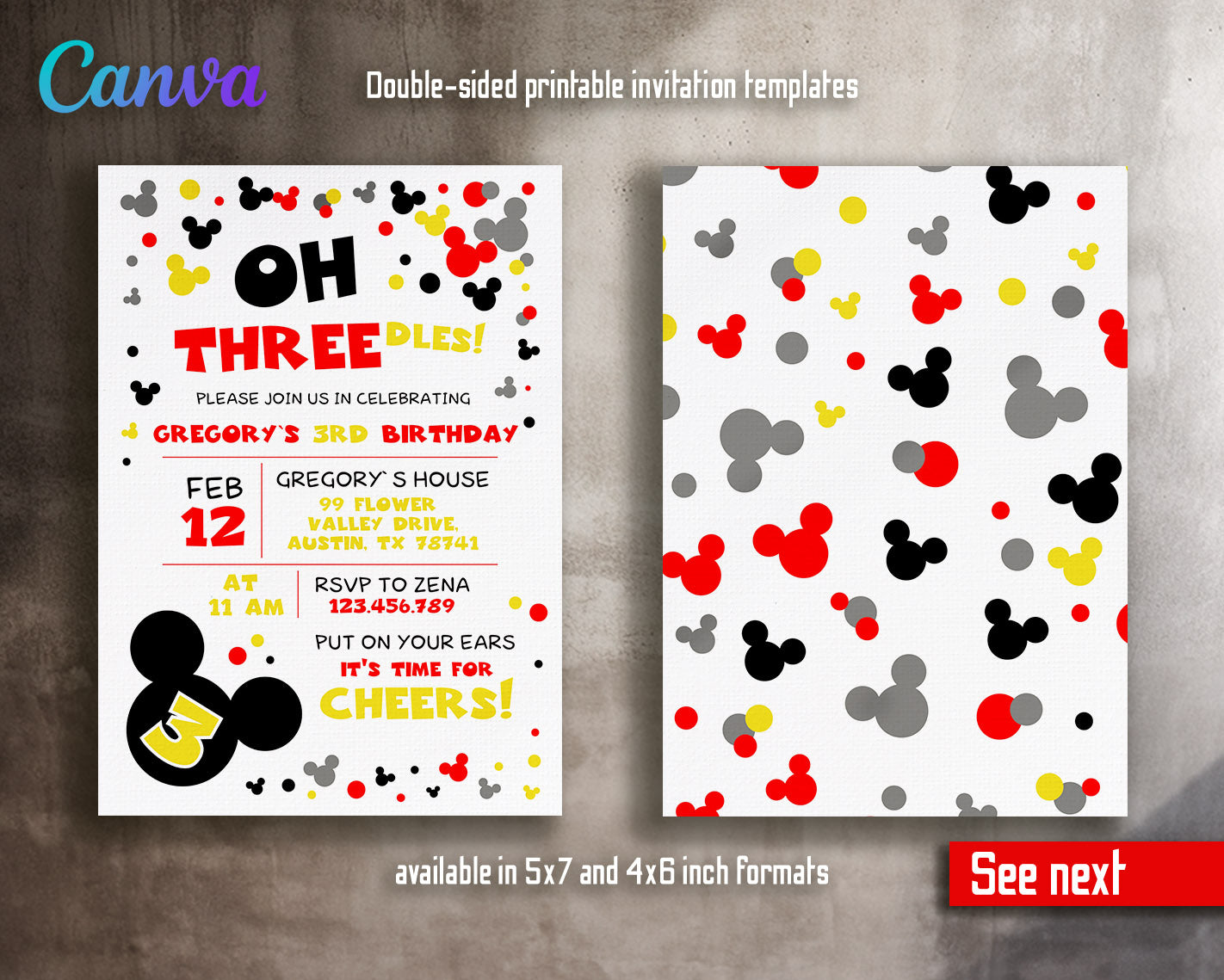 Mickey Mouse Clubhouse customizable invitation template | Share or Print |  | OM226