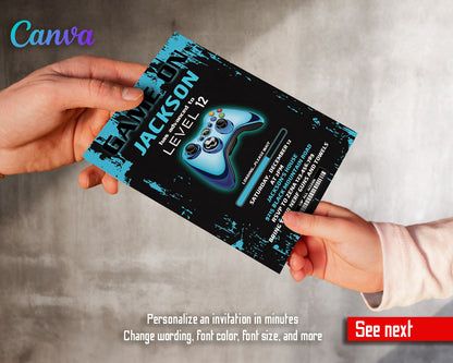 Gamer Party customizable invitation template | Share or Print | boy | IX692