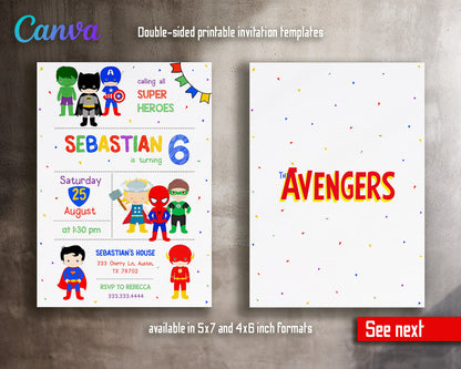 Avengers Marvel Superhero  customizable invitation template | Share or Print | boy | CA041