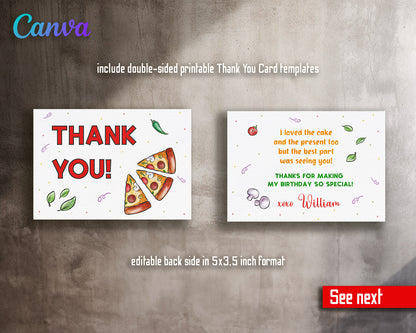 Pizza 1st Party customizable invitation template | Share or Print |  | OX441