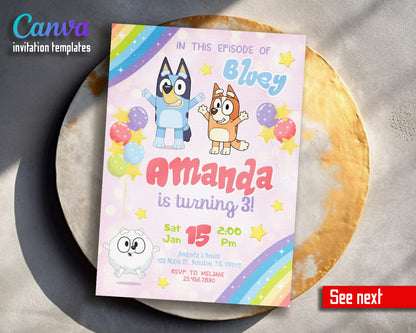 Bluey Bingo customizable invitation template | Share or Print |  | QM100