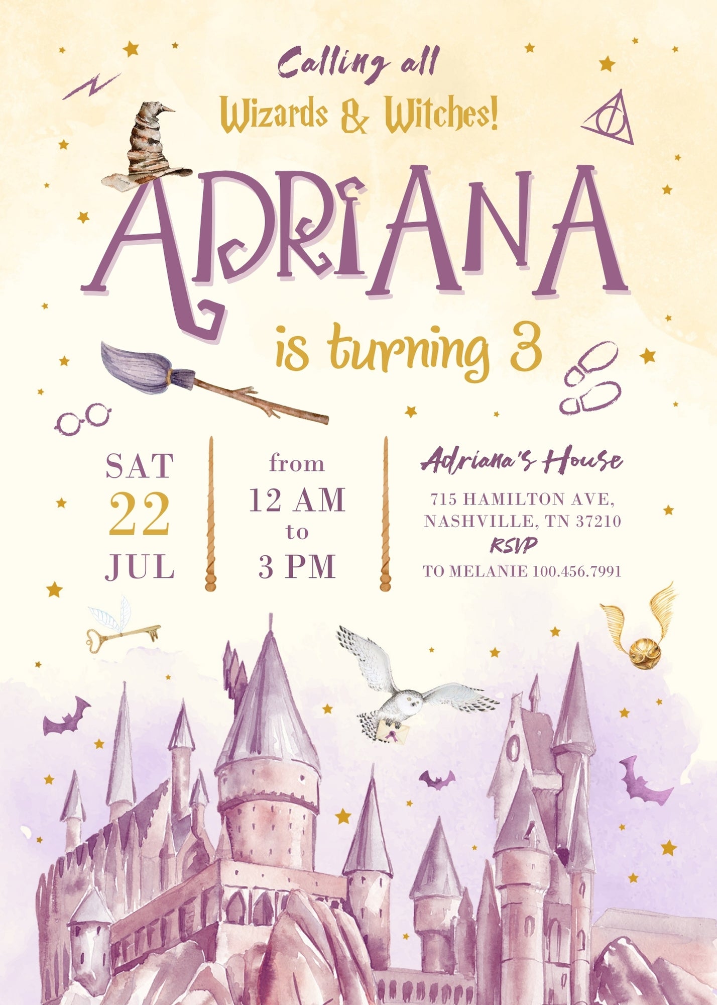 Harry Potter  customizable invitation template | Share or Print |  | LT704