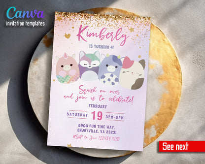 Squishmallows  customizable invitation template | Share or Print |  | PF636