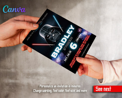 Star Wars Darth Vader customizable invitation template | Share or Print | boy | BC710