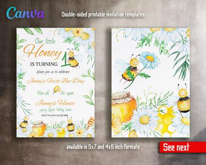 1st Bee Day Party customizable invitation template | Share or Print |  | FO397