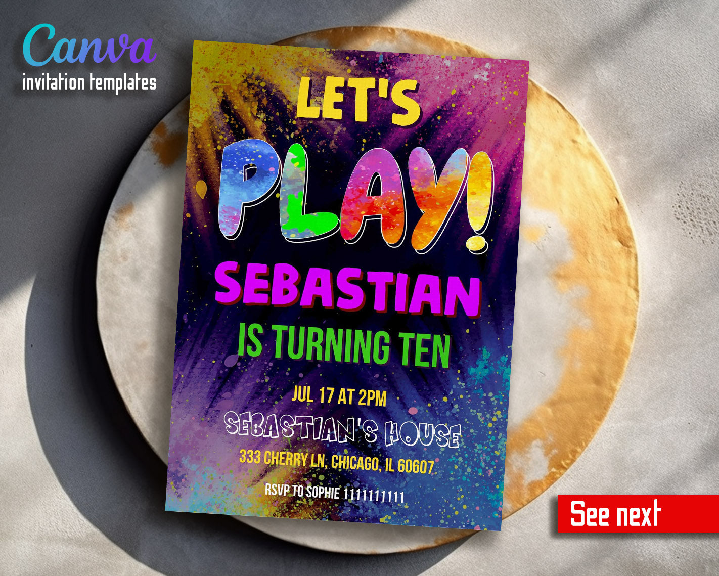 Play Party Gamer customizable invitation template | Share or Print |  | WB957