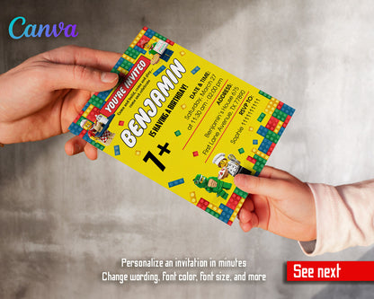 Lego Minifigures  customizable invitation template | Share or Print |  | WE609