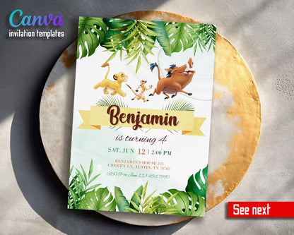 Lion King Simba customizable invitation template | Share or Print |  | VG238