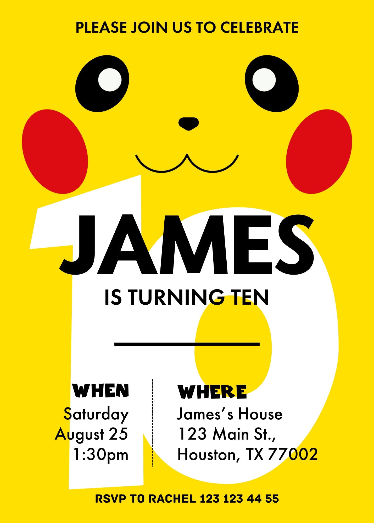 Pokemon customizable invite template | instant download | Share or Print | CQ869