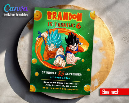 Dragon Ball Z Anime  customizable invitation template | Share or Print | boy | JO038