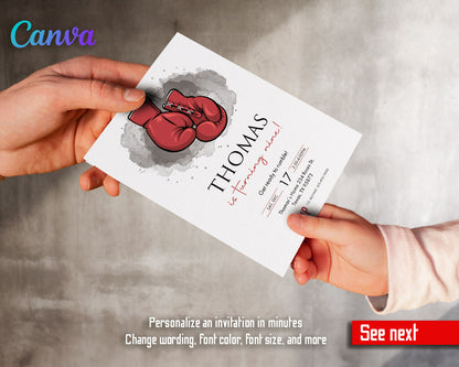 Boxing Fighter customizable invitation template | Share or Print | boy | LQ929