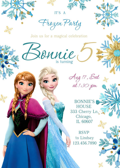 Frozen Elsa  customizable invitation template | Share or Print | girl | VA795