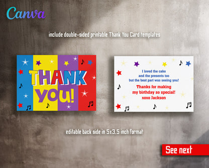 Wiggles One Finger One Thumb customizable invitation template | Share or Print |  | ZN603