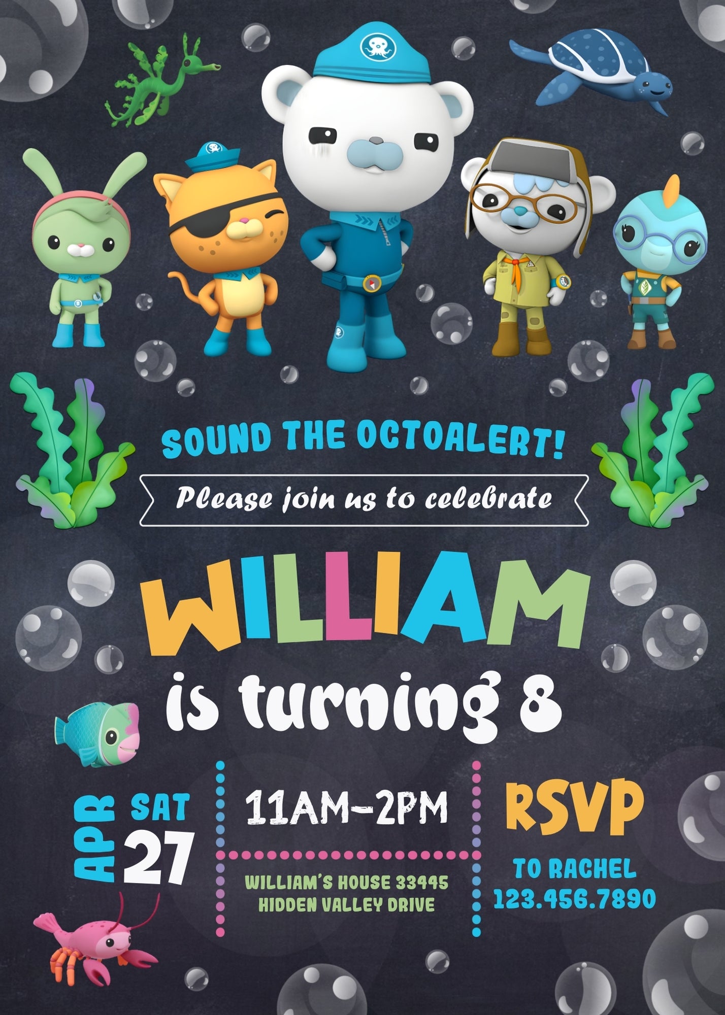 Octonauts  customizable invitation template | Share or Print |  | IS525