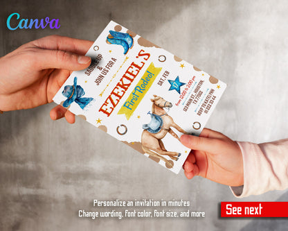 Cowboy Rodeo customizable invitation template | Share or Print | boy | MB320