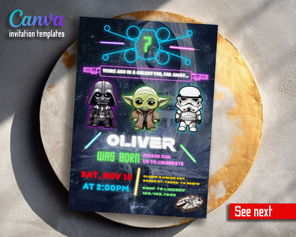 Star Wars Darth Vader  customizable invitation template | Share or Print | boy | YD865