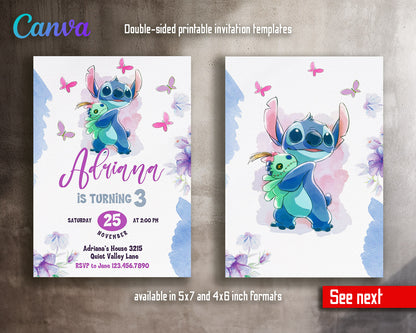 Lilo & Stitch Aloha customizable invitation template | Share or Print |  | HR486